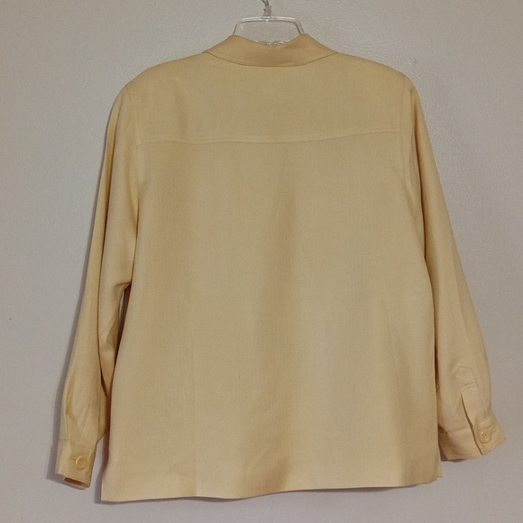 Pendleton Canary Yellow herringbone 85% silk 15% wool pants suit - Picture 6 of 14